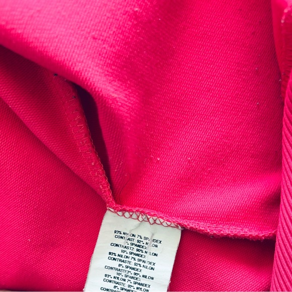 Y2K VTG BEBE Sport Track Jacket Coral Pink Stripe Full Zip Logo Women M USA Gym - Picture 11 of 12